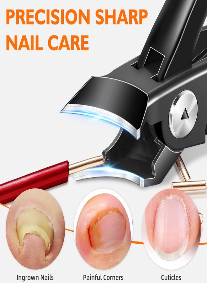 DRMODE Slanted Nail Clippers for Men Thick Ingrown Nails, Large Toenail Clippers for Seniors with Wide Jaw Opening, Heavy Duty Long Handled Nail Cutter - Image 4